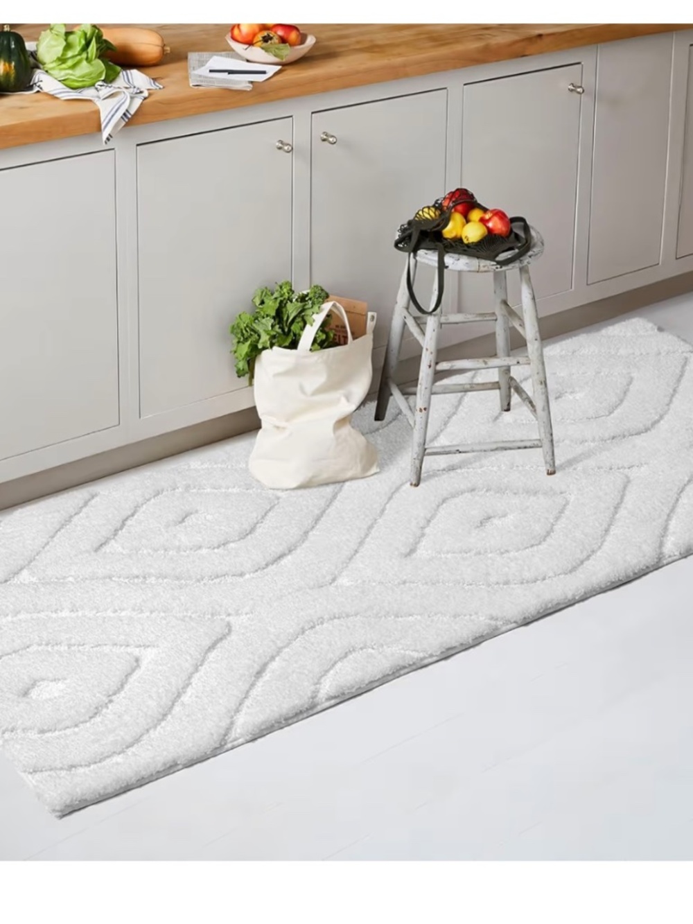 White Bathroom Rugs Runner - 24" x 47" - Picture 3 of 8
